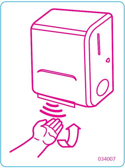 Label, Scott® Pro Electronic "Automatic, Place Hand beneath and Move Upward"