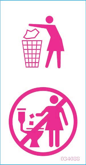 “Do Not Flush” label, 5 per bag. Removable, white ink for black/smoke units